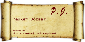 Pauker József névjegykártya